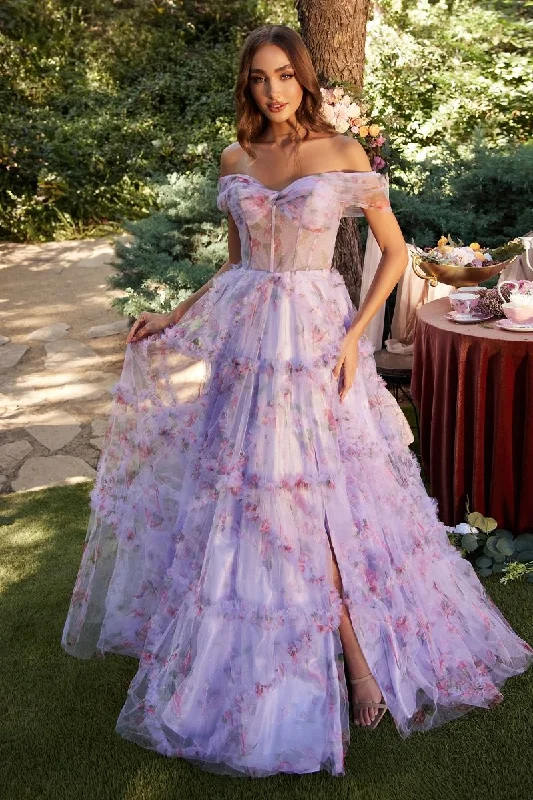 Women's Sweetheart Collar DressesAndrea & Leo A1286 Floral Print Long Formal Prom Dress Women's Sweetheart Collar DressesAndrea & Leo A1286 Floral Print Long Formal Prom Dress