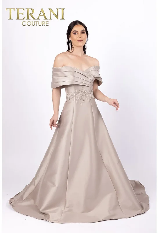 Women's Sleeveless DressesTerani Couture 232M1511 Taupe 12 Sale