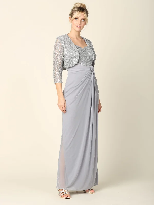 Women's High Collar DressesEva Fashion EV3406 Silver XL Sale