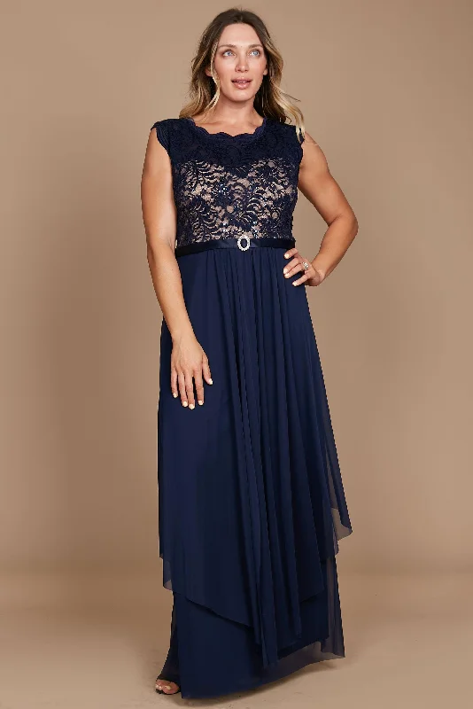 Women's One-Shoulder DressesR&M Richards 9406W Navy/Taupe 18W Sale