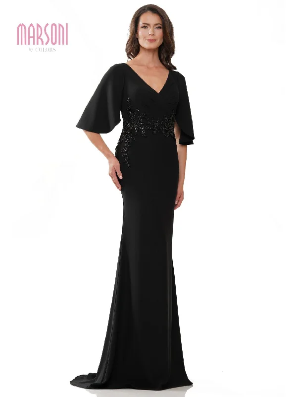 Women's Peter Pan Collar DressesMarsoni MV1248 Long Mother of the Bride Dress