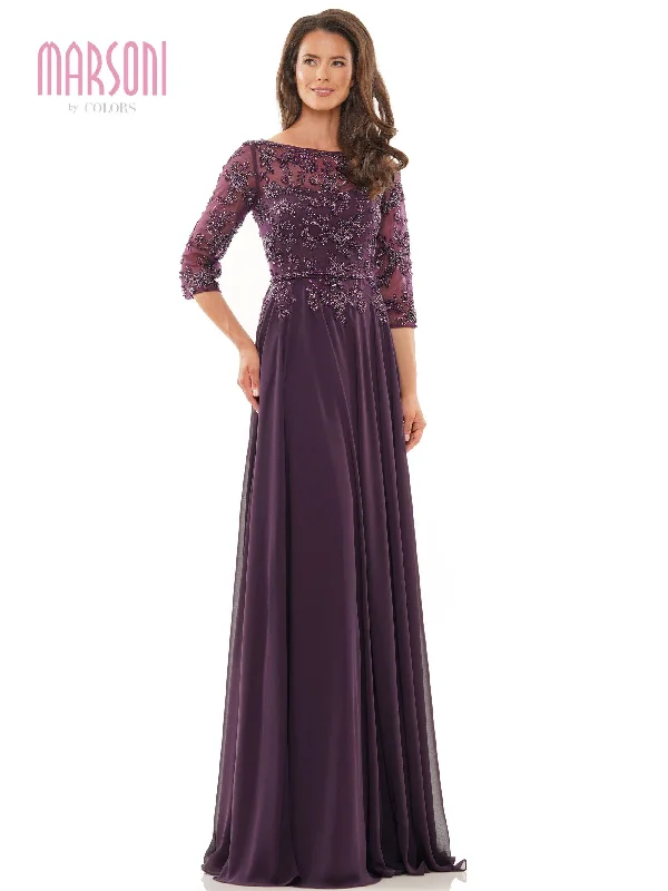 Women's V-Back DressesEggplant 18 Marsoni Mother of the Bride Long Chiffon Dress Sale Women's V-Back DressesEggplant 18 Marsoni Mother of the Bride Long Chiffon Dress Sale
