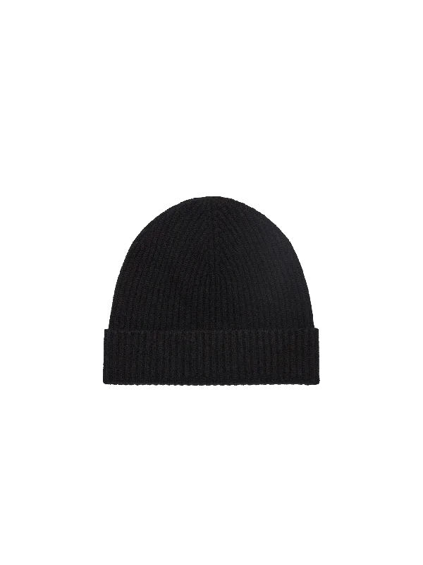 Women's Blouse with Mandarin CollarCashmere Ribbed Beanie—black