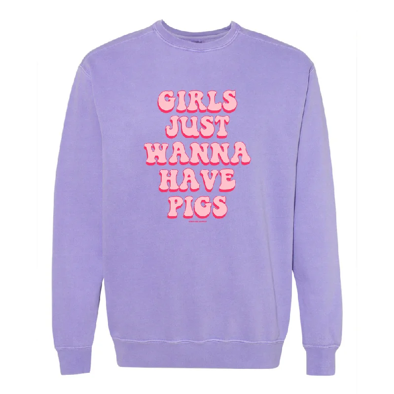 Women's Blouse with Low CollarGirls Just Wanna Have Pigs Crewneck (S-3XL) - Multiple Colors! Women's Blouse with Low CollarGirls Just Wanna Have Pigs Crewneck (S-3XL) - Multiple Colors!