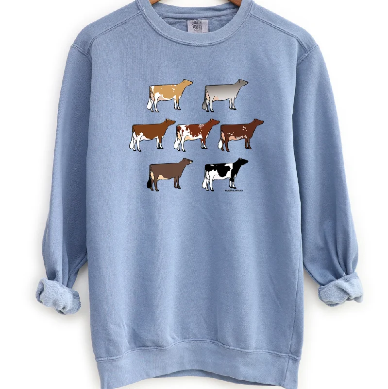 Women's Striped BlouseDairy Cow Breeds Crewneck (S-3XL) - Multiple Colors!