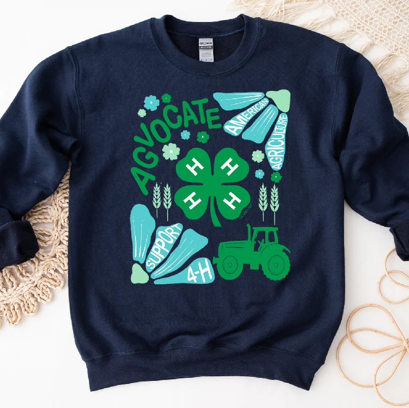 Women's Blouse with Wide CollarSupport 4-H Floral Green Crewneck (S-3XL) - Multiple Colors!