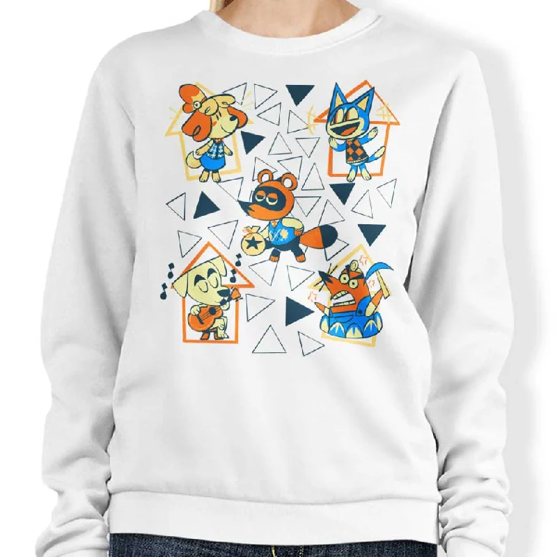 Women's Blouse with Narrow CollarClassic Neighbors - Sweatshirt