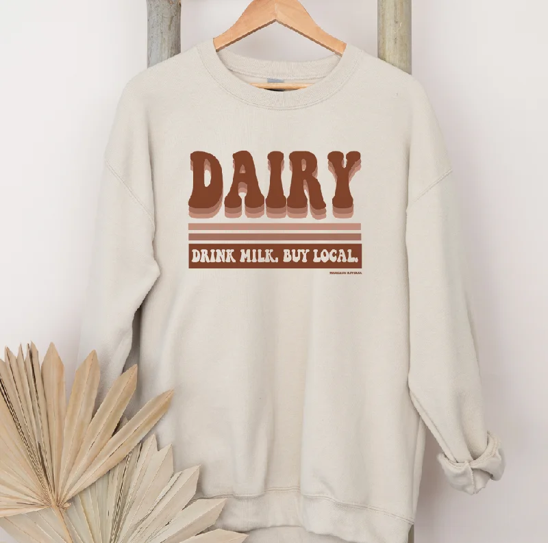 Women's Blouse with Gathered SleevesRetro Dairy Crewneck (S-3XL) - Multiple Colors!
