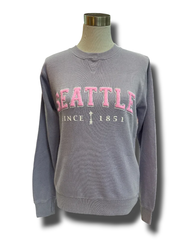 Women's Button-Up BlouseApplique Seattle Crew Sweatshirt
