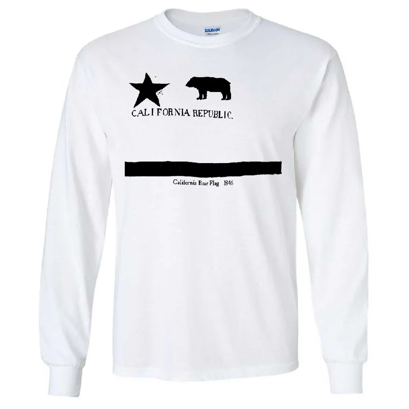 Women's Blouse with High CollarOld California Bear Flag 1846 Black Print Long Sleeve Shirt