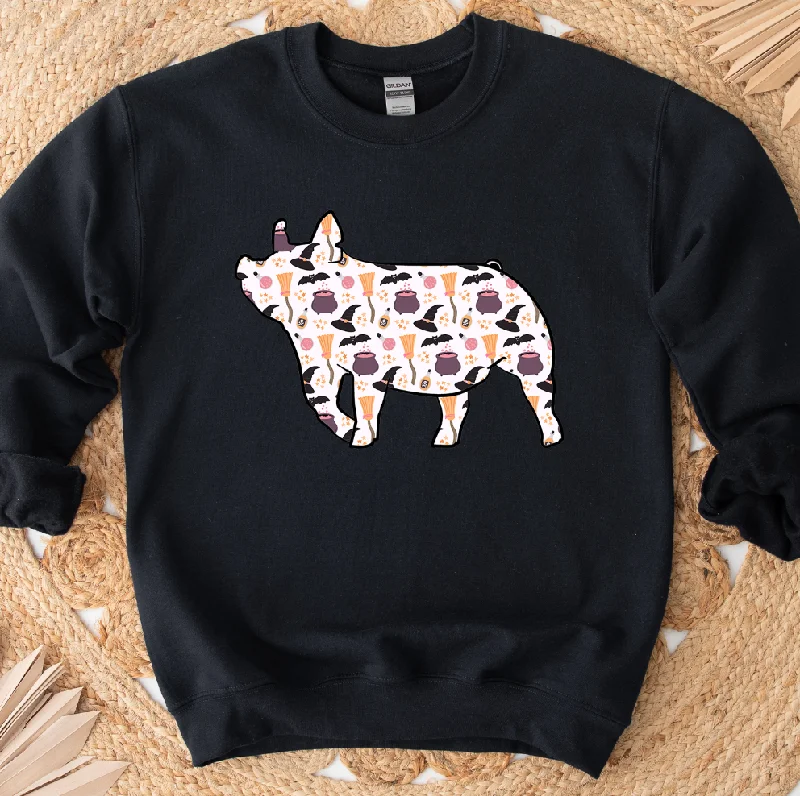 Women's V-Neck BlouseTrick Or Treat Pig Crewneck (S-3XL) - Multiple Colors!