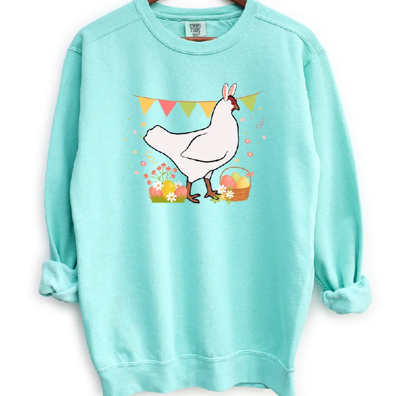 Women's Blouse with Keyhole CollarSpring Easter Chicken Crewneck (S-3XL) - Multiple Colors!