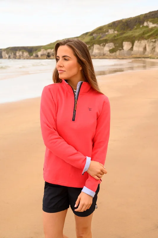 Women's Blouse with V-Shaped CollarShore Sweatshirt - Watermelon