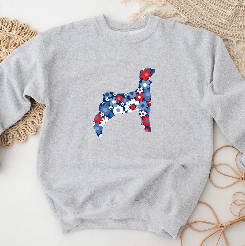 Women's Blouse with Shawl CollarPatriotic Floral Goat Crewneck (S-3XL) - Multiple Colors!
