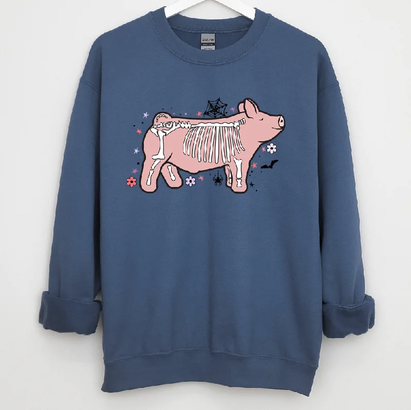Women's Blouse with Wide CollarSkeleton Pig Crewneck (S-3XL) - Multiple Colors!