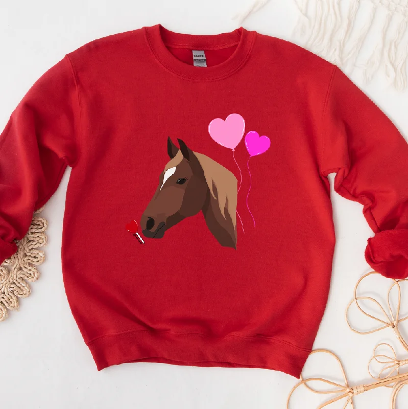 Women's Blouse with Cropped LengthLove Struck Horse Crewneck (S-3XL) - Multiple Colors!