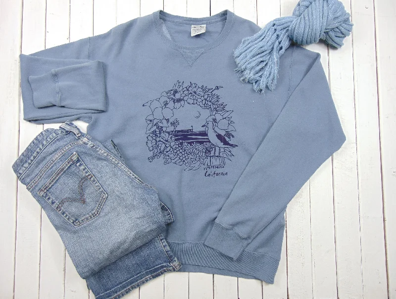 Women's Blouse with Cap SleevesUnisex Sweatshirt "California Pier"[American Grown Cotton] FREE SHIPPING
