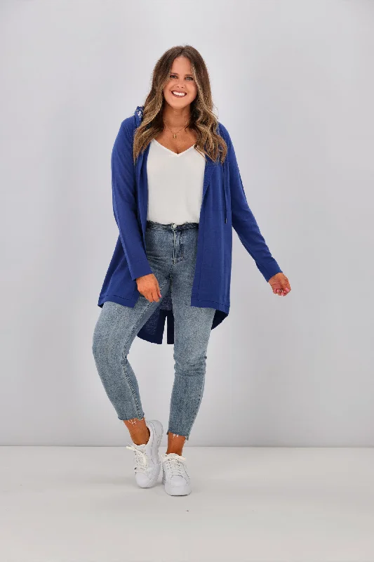 Women's Blouse with PocketsShine On Label Big Dreams Merino Cardigan Atlantic Blue