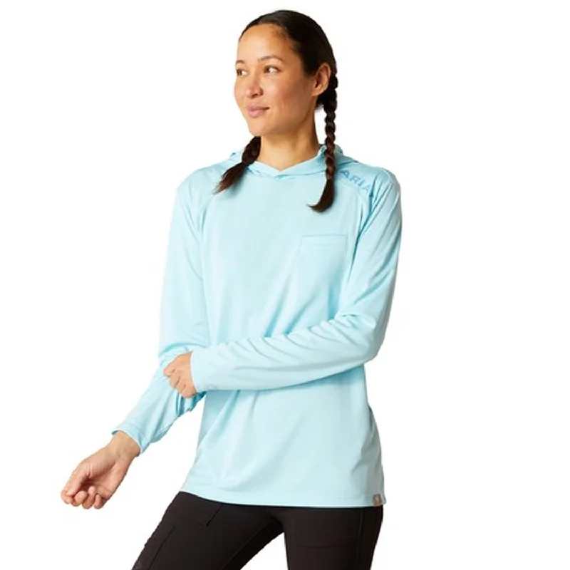 Women's Blouse with PatchesAriat Women's Rebar Sunblocker Hooded Long Sleeve T-Shirt