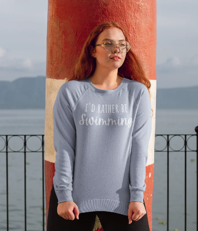 Women's Blouse with Boat CollarI'd Rather Be Swimming Unisex Organic Cotton Sweatshirt