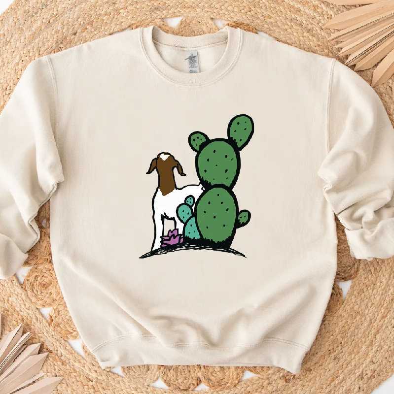 Women's Blouse with Boat CollarCactus Goat Crewneck (S-3XL) - Multiple Colors!