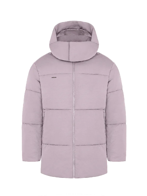Women's Blouse with Square CollarWomen's DNA Flower-Warmth Long Puffer—raisin purple