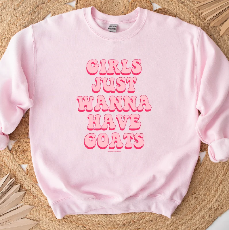 Women's Blouse with Collarless NeckGirls Just Wanna Have Goats Crewneck (S-3XL) - Multiple Colors! Women's Blouse with Collarless NeckGirls Just Wanna Have Goats Crewneck (S-3XL) - Multiple Colors!