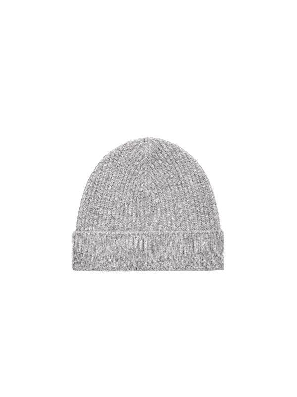Women's Blouse with Peter Pan CollarCashmere Ribbed Beanie—grey marl
