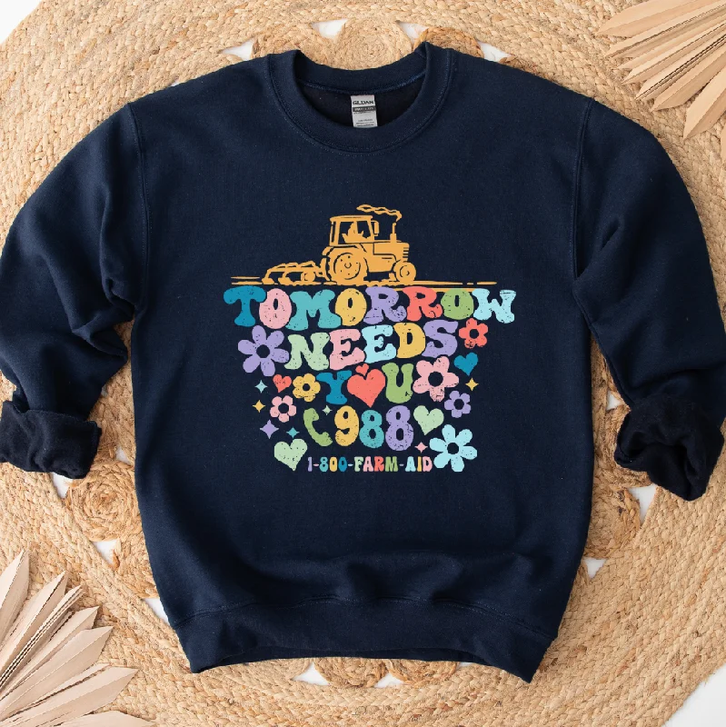 Women's Blouse with BeltTomorrow Needs You Crewneck (S-3XL) - Multiple Colors!