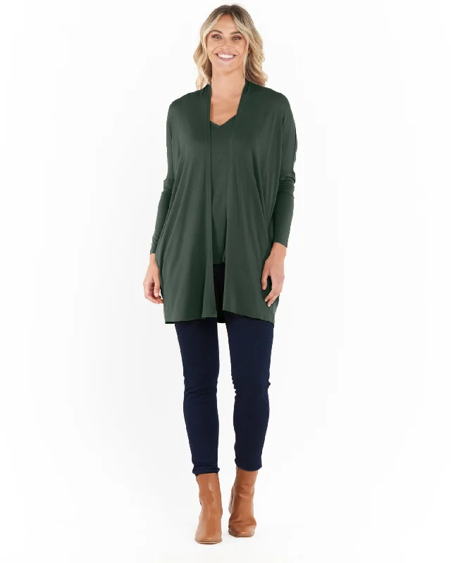 Women's Blouse with Long LengthBetty Basics Margot Cardigan Dusty Moss