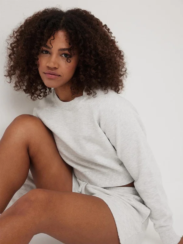 Women's Blouse with Collarless NeckWomens Crown Eco-Fleece Cropped Crew Neck Sweatshirt Women's Blouse with Collarless NeckWomens Crown Eco-Fleece Cropped Crew Neck Sweatshirt