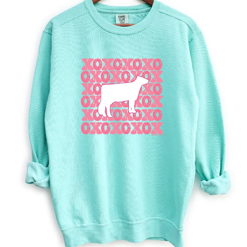 Women's Blouse with PatchesXO Dairy Cow Crewneck (S-3XL) - Multiple Colors!