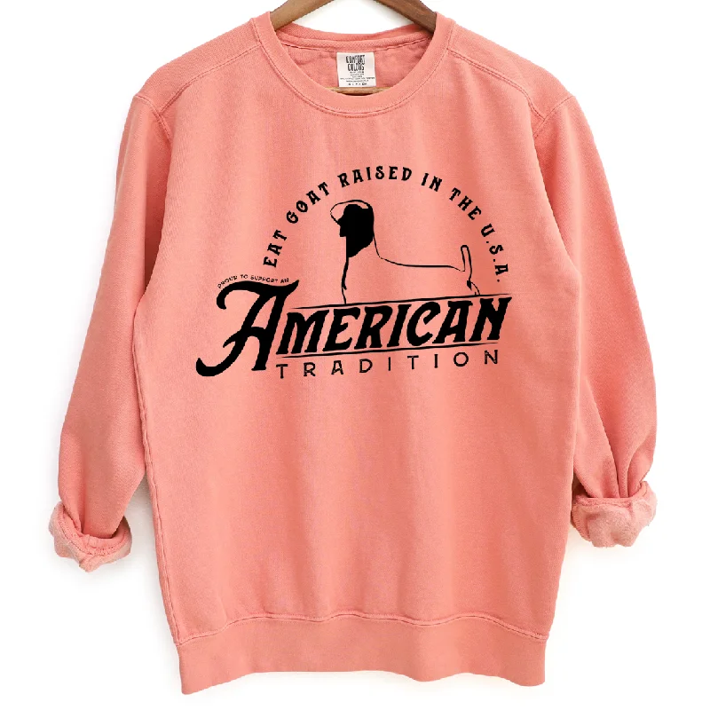 Women's Blouse with Long SleevesRaised in the USA Goat Crewneck (S-3XL) - Multiple Colors!