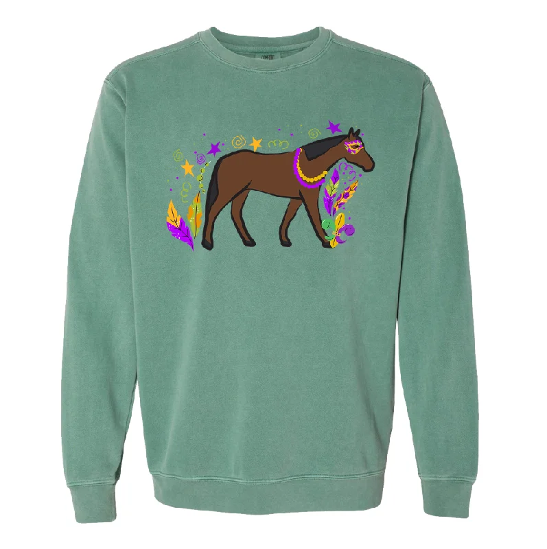 Women's Blouse with Bell SleevesHorse Mardi Gras Crewneck (S-3XL) - Multiple Colors!