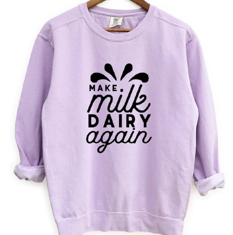 Women's Blouse with High CollarMake Milk Dairy Again Crewneck (S-3XL) - Multiple Colors!
