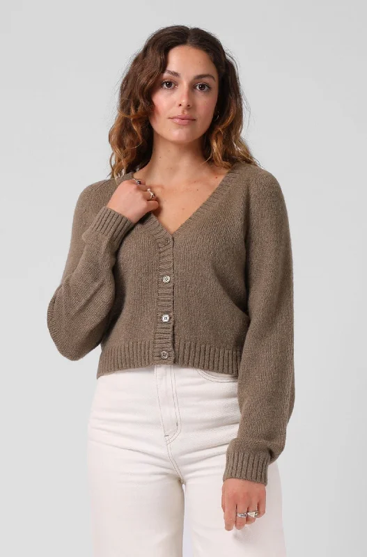 Women's Blouse with ZipperRPM Cropped Cardigan Olive Marle