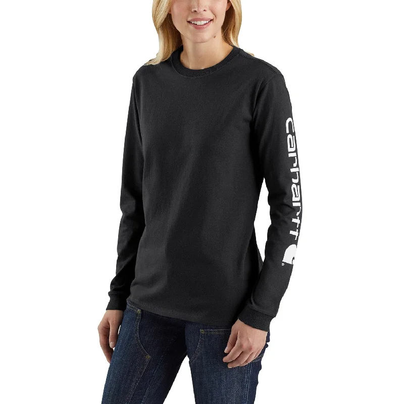 Women's Blouse with ShirringCarhartt Women's Heavyweight Long Sleeve Logo T-Shirt_Black