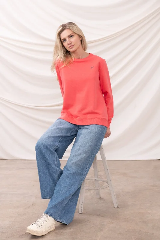 Women's Blouse with Shawl CollarSeaside Jersey - Deep Coral
