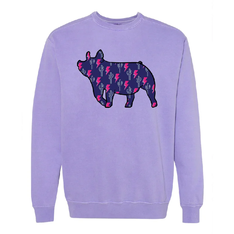 Women's Blouse with V-Shaped CollarElectric Pig Crewneck (S-3XL) - Multiple Colors!