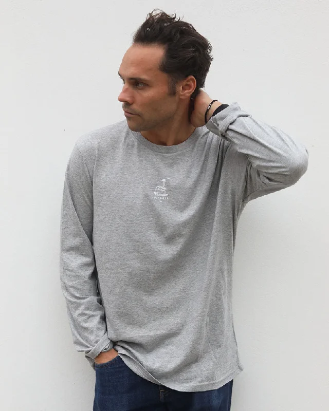 Women's Blouse with Sweetheart CollarDays Off L/S | Grey Marl T-Shirt