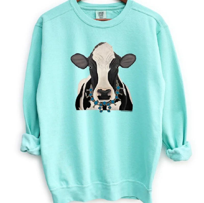 Women's Blouse with Mandarin CollarHolstein Dairy Cow Squash Blossom Crewneck (S-3XL) - Multiple Colors! Women's Blouse with Mandarin CollarHolstein Dairy Cow Squash Blossom Crewneck (S-3XL) - Multiple Colors!