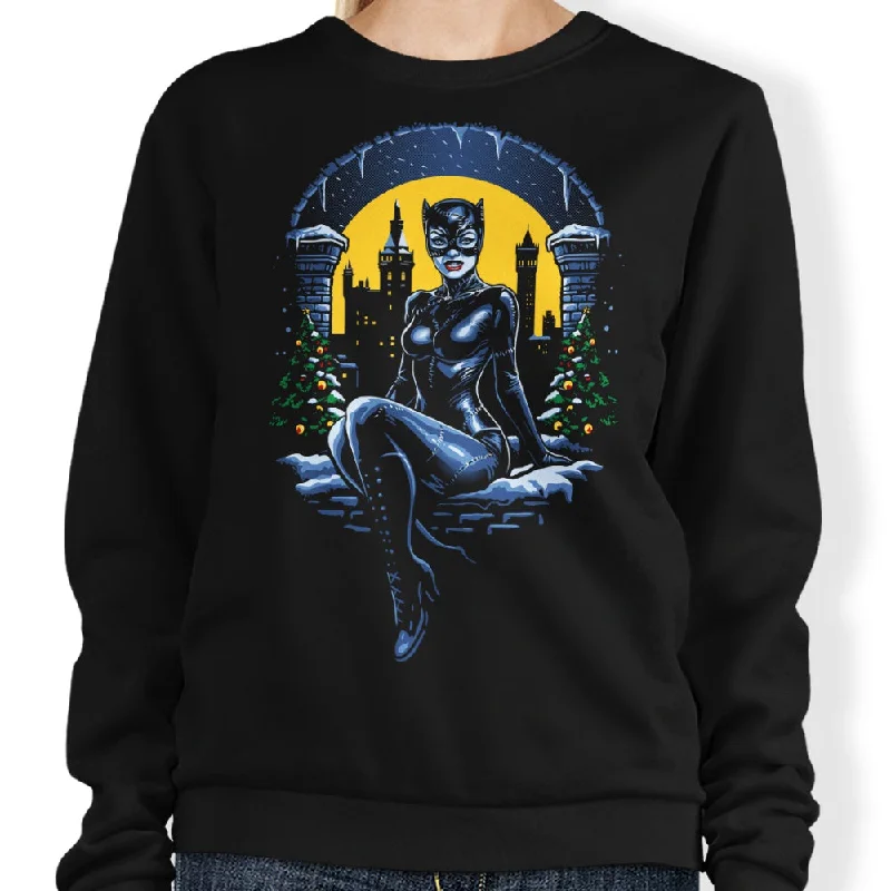Women's Blouse with PatchesChristmas Kitty - Sweatshirt