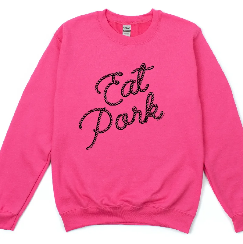 Women's Blouse with Lapel CollarRope Eat Pork Crewneck (S-3XL) - Multiple Colors!