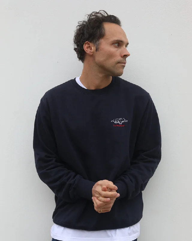 Women's Blouse with Low CollarWeekend Snooze | Navy Sweatshirt