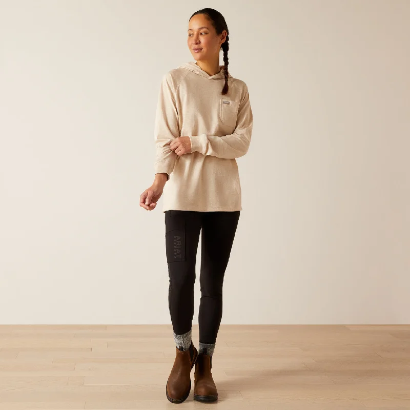 Women's Blouse with Collarless NeckAriat Women's Rebar Cotton Strong Hooded Long Sleeve Tee