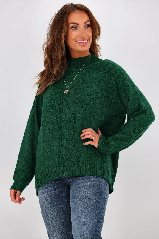 Women's Blouse with Low CollarAlpine by Shine On Elijah Chunky Merino Polo Neck Jumper Emerald Women's Blouse with Low CollarAlpine by Shine On Elijah Chunky Merino Polo Neck Jumper Emerald