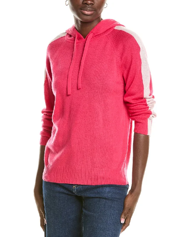 Women's Blouse with Shawl CollarBrodie Cashmere Wool & Cashmere-Blend Lurex Stripe Hoodie Women's Blouse with Shawl CollarBrodie Cashmere Wool & Cashmere-Blend Lurex Stripe Hoodie