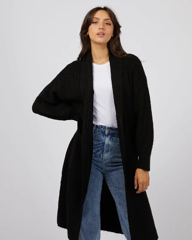 Women's Ruffled BlouseAll About Eve Serena Long Line Cardigan Black
