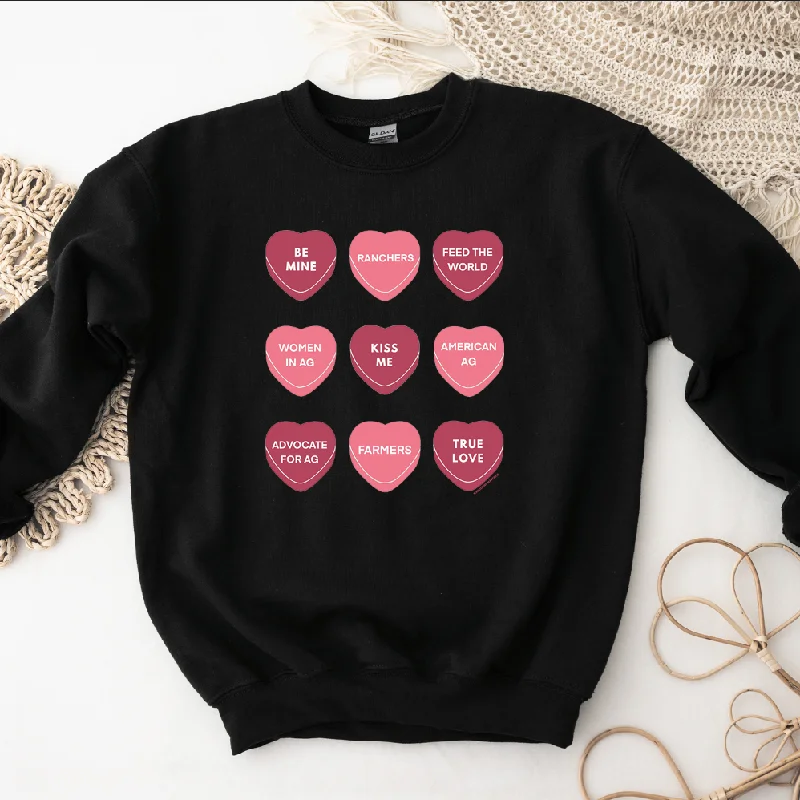 Women's Blouse with Low CollarAgriculture Candy Hearts Crewneck (S-3XL) - Multiple Colors!