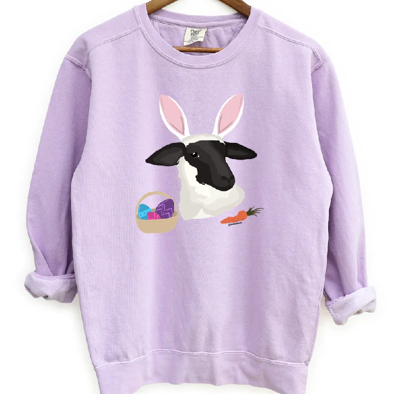 Women's Blouse with U-Shaped CollarHoppy Easter Lamb Crewneck (S-3XL) - Multiple Colors!